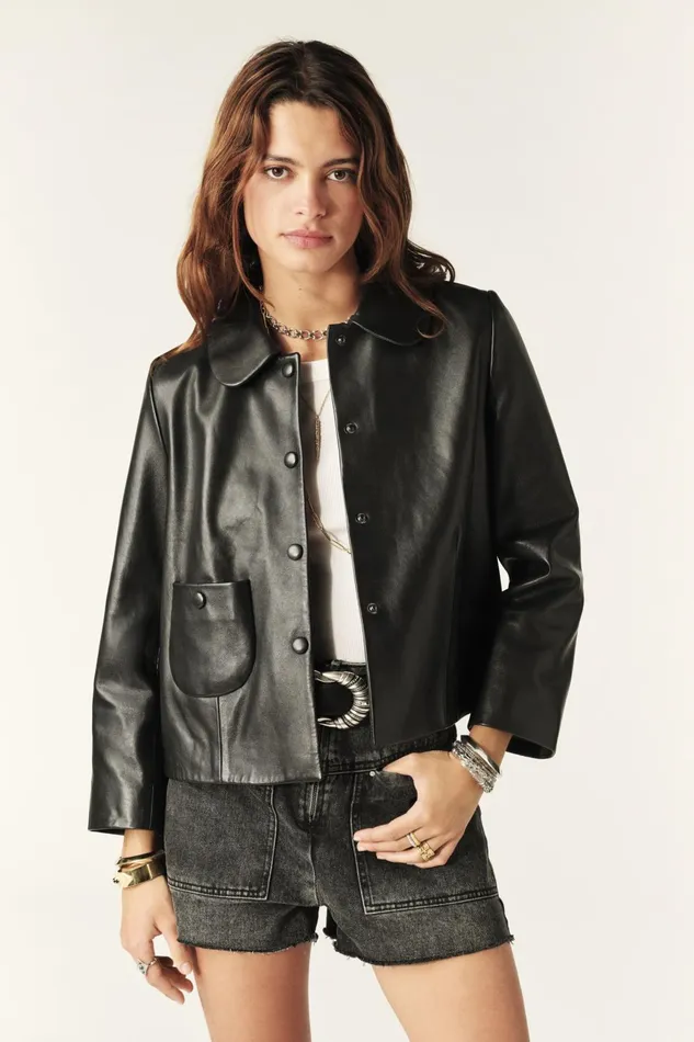 34 Sleeve Jacket Mylos Black Women Baandsh Jackets and Coats