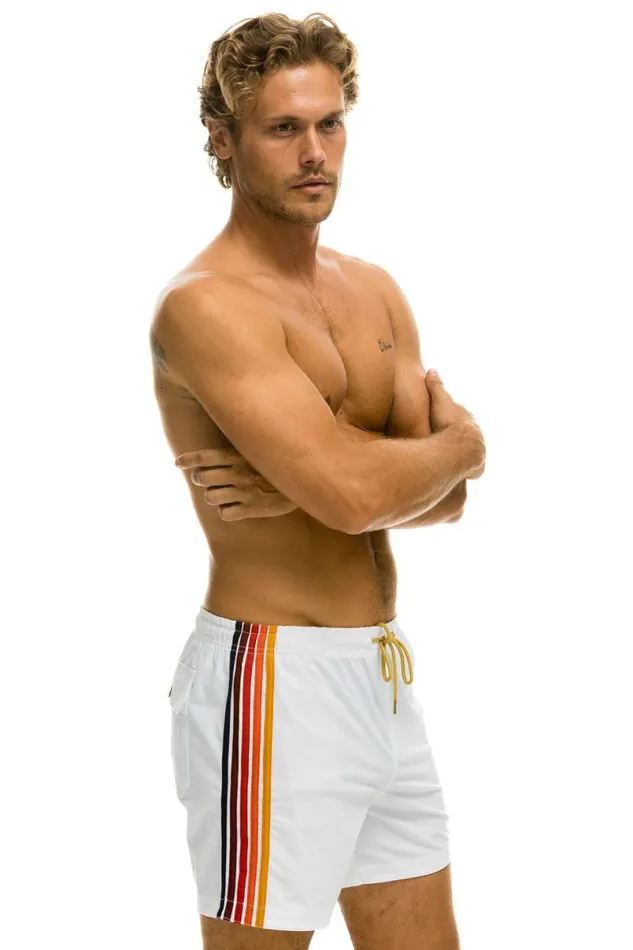 5 Stripe Flex Shorts 8211 White Men Aviator Nation Shorts