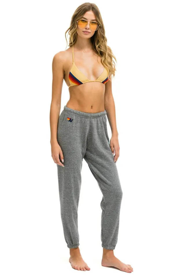 5 Stripe Sweatpants 8211 Heather Grey Blue Women Aviator Nation Sweatpants