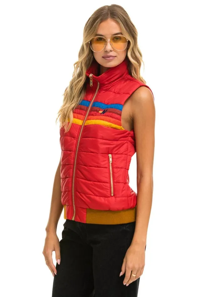 5 Stripe Vest 8211 Cherry Women Aviator Nation Vests