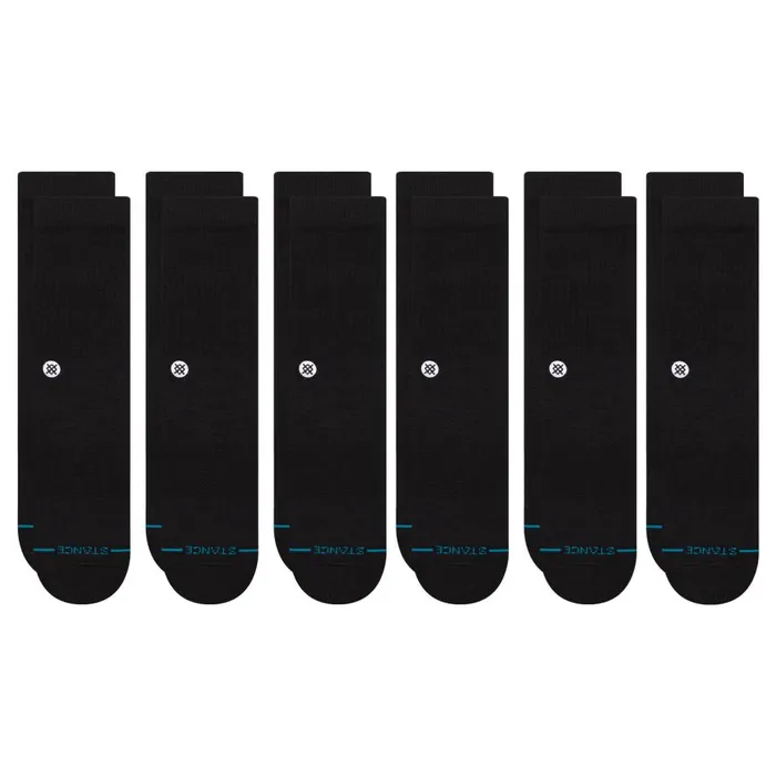 6 Pack Crew Socks Black MenWomen Stance Crew