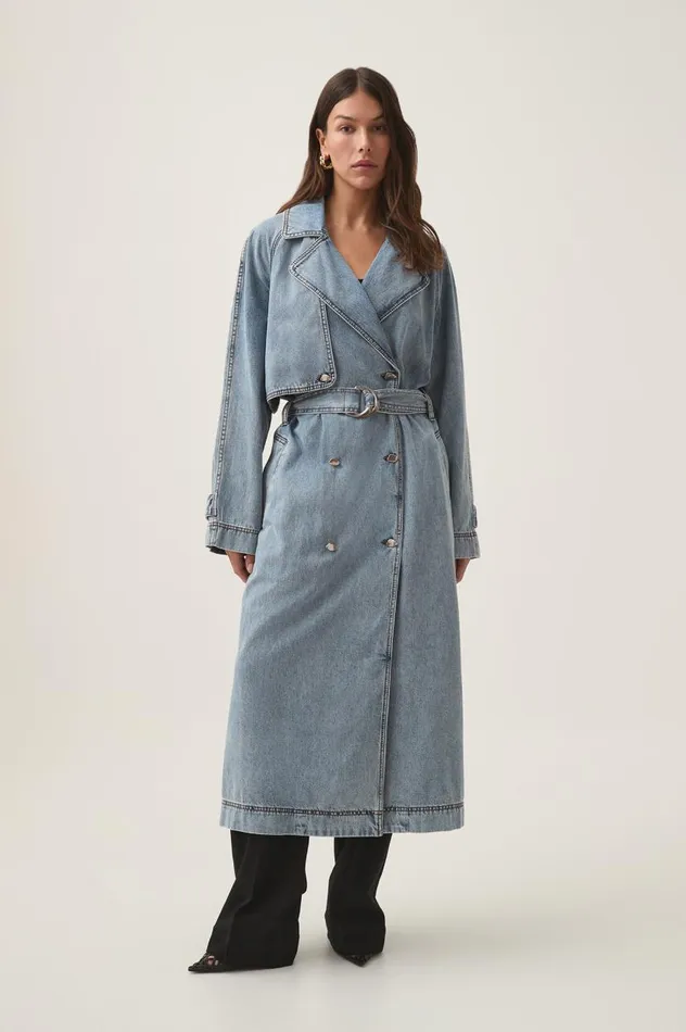 Aje Denim Zariah Denim Trench Sky Wash 8211 Women Aje Denim Zariah Denim Trench Sky Wash 8211 Women