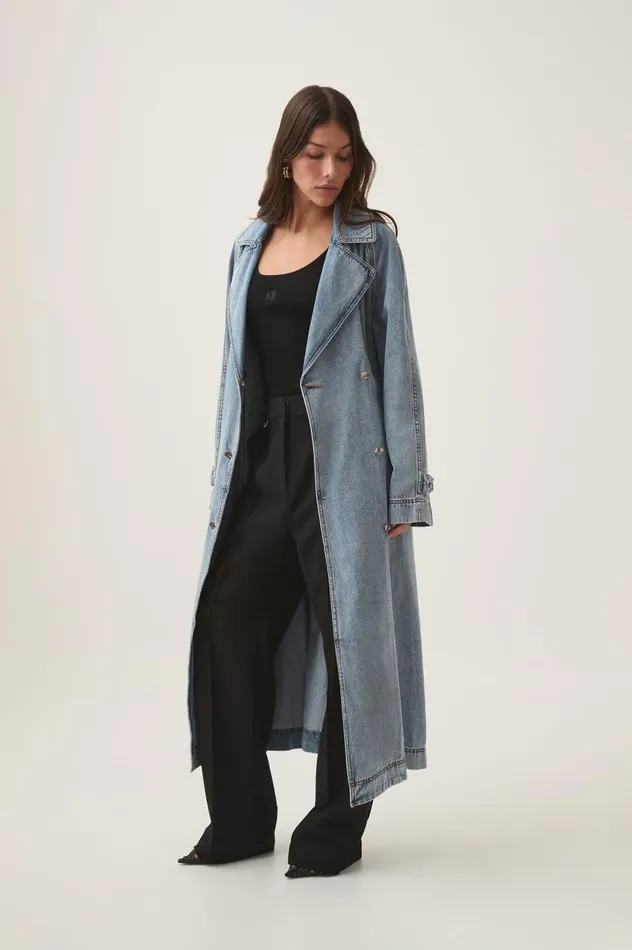 Aje Denim Zariah Denim Trench Sky Wash 8211 Women Aje Denim Zariah Denim Trench Sky Wash 8211 Women