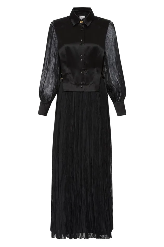 Aje Dresses Aeriel Bib Front Maxi Dress Black 8211 Women Aje Dresses Aeriel Bib Front Maxi Dress Black 8211 Women