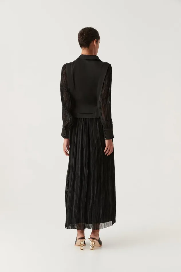 Aje Dresses Aeriel Bib Front Maxi Dress Black 8211 Women Aje Dresses Aeriel Bib Front Maxi Dress Black 8211 Women