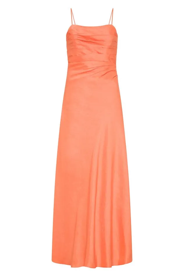 Aje Dresses Clarice Draped Maxi Dress Sunset Orange 8211 Women Aje Dresses Clarice Draped Maxi Dress Sunset Orange 8211 Women
