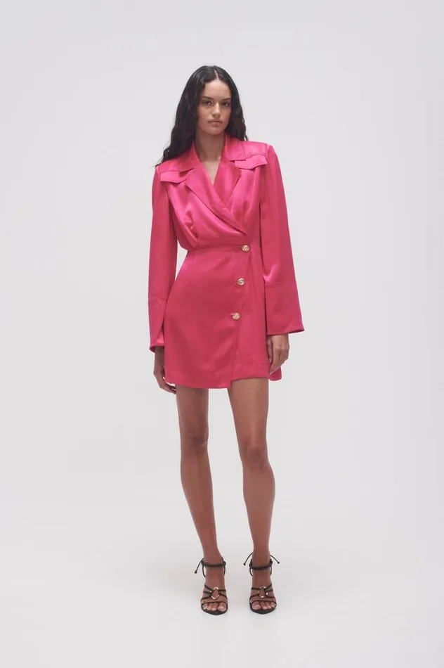 Aje Dresses Echo Mini Shirt Dress Hot Pink 8211 Women Aje Dresses Echo Mini Shirt Dress Hot Pink 8211 Women