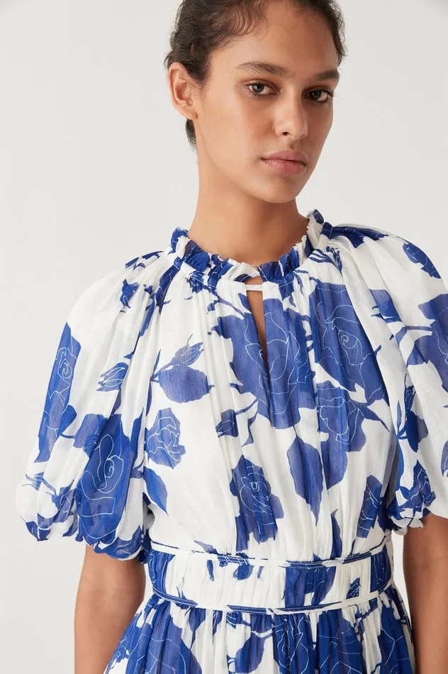 Aje Dresses Elysium Blouson Midi Dress Neo Rose 8211 Women Aje Dresses Elysium Blouson Midi Dress Neo Rose 8211 Women