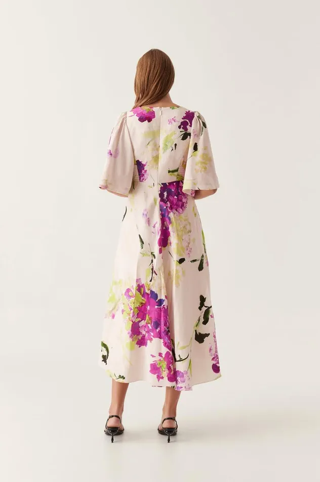 Aje Dresses Gilda Bell Sleeve Midi Dress Wild Hydrangea 8211 Women Aje Dresses Gilda Bell Sleeve Midi Dress Wild Hydrangea 8211 Women