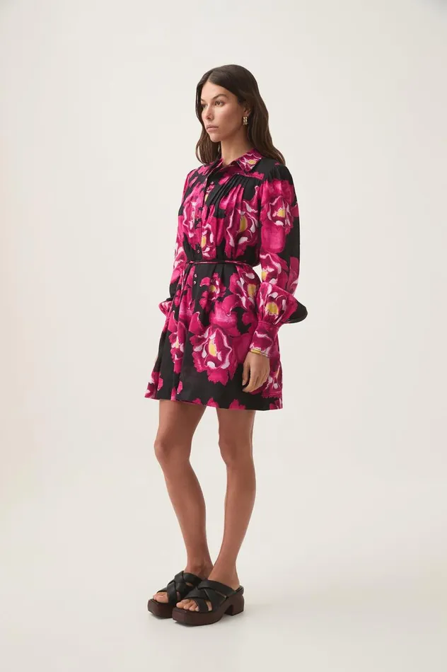 Aje Dresses Lover Gauze Mini Dress Midnight Peony 8211 Women Aje Dresses Lover Gauze Mini Dress Midnight Peony 8211 Women