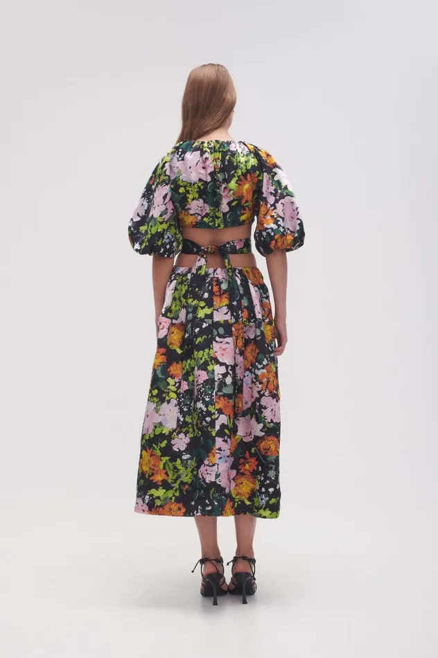 Aje Dresses Mimosa Cutout Midi Dress Midnight Floral 8211 Women Aje Dresses Mimosa Cutout Midi Dress Midnight Floral 8211 Women
