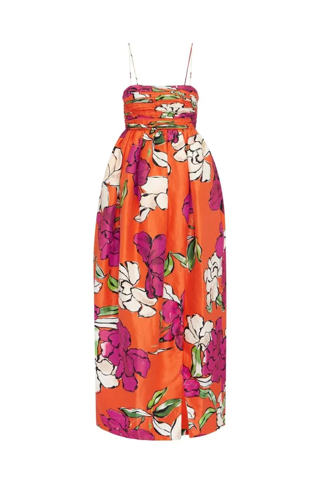 Aje Dresses Monument Tulip Maxi Dress Vivid Camellia 8211 Women Aje Dresses Monument Tulip Maxi Dress Vivid Camellia 8211 Women