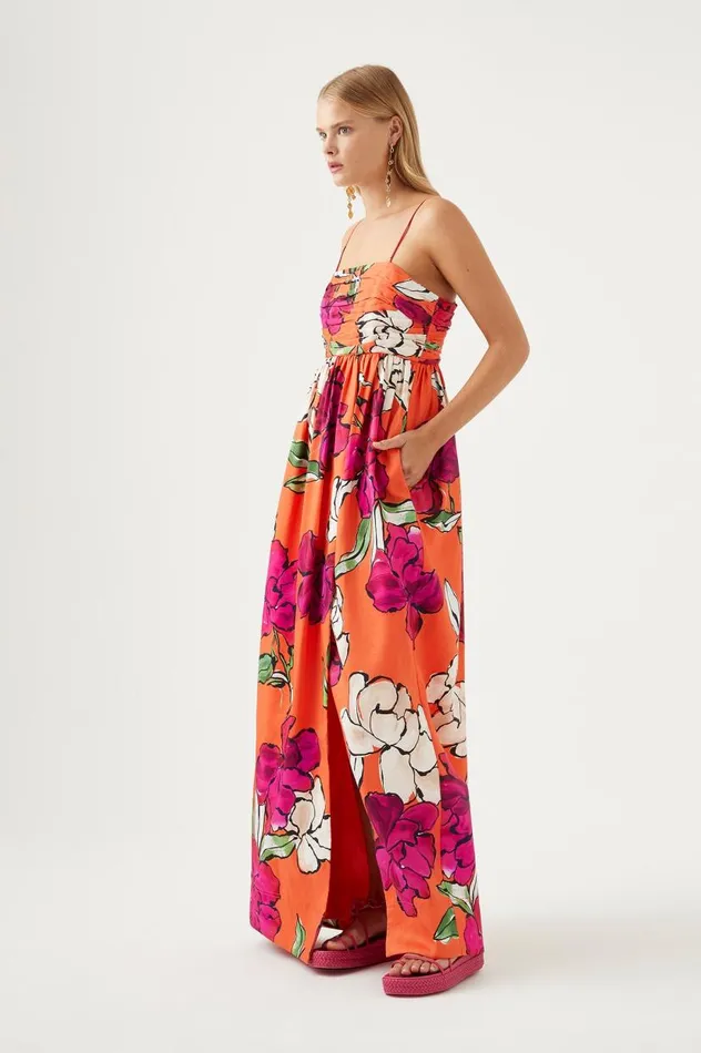 Aje Dresses Monument Tulip Maxi Dress Vivid Camellia 8211 Women Aje Dresses Monument Tulip Maxi Dress Vivid Camellia 8211 Women