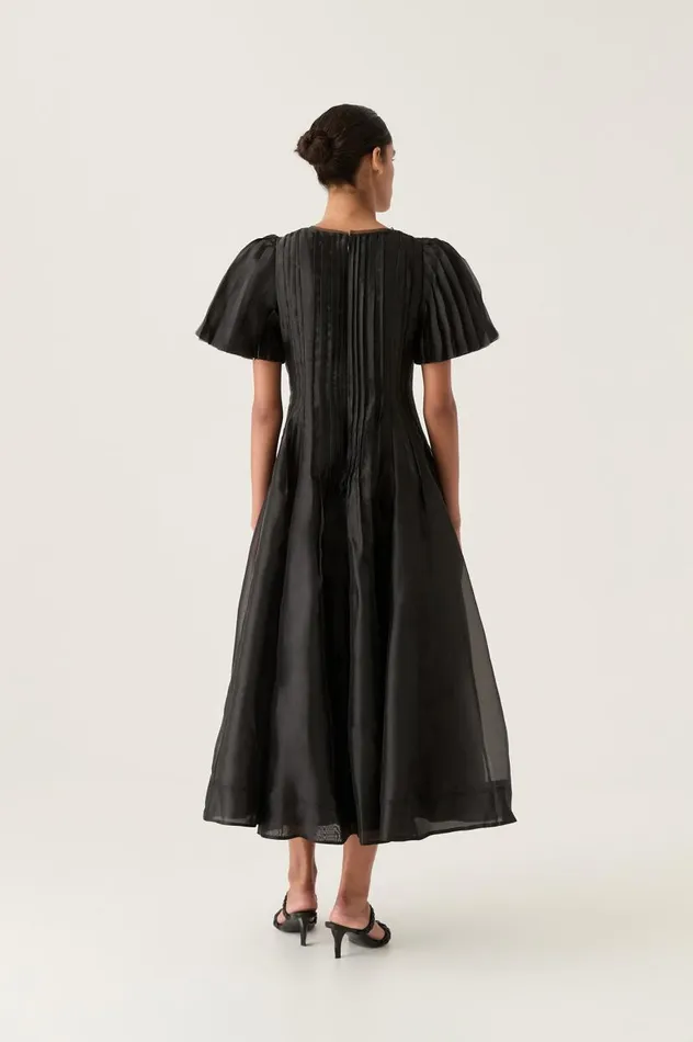 Aje Dresses Nova Pleated Midi Dress Black 8211 Women Aje Dresses Nova Pleated Midi Dress Black 8211 Women