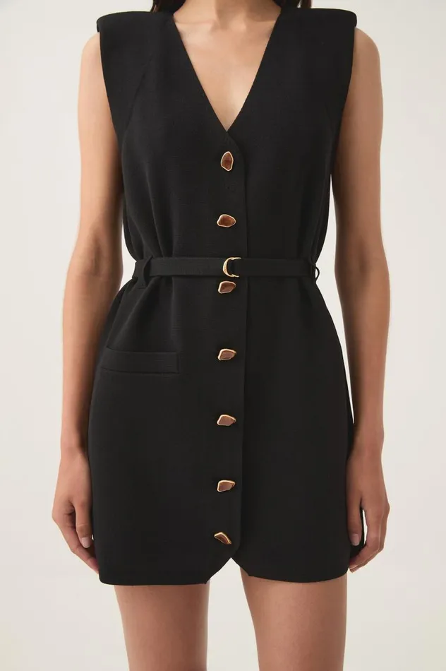Aje Dresses Ondine Knit Mini Dress Black 8211 Women Aje Dresses Ondine Knit Mini Dress Black 8211 Women