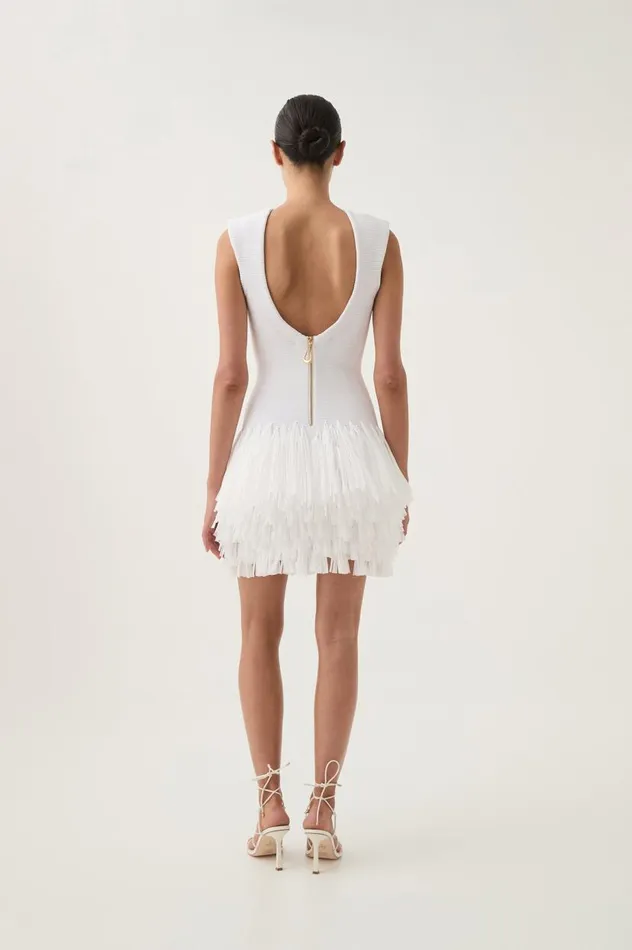 Aje Dresses Rushes Raffia Knit Mini Dress White 8211 Women Aje Dresses Rushes Raffia Knit Mini Dress White 8211 Women