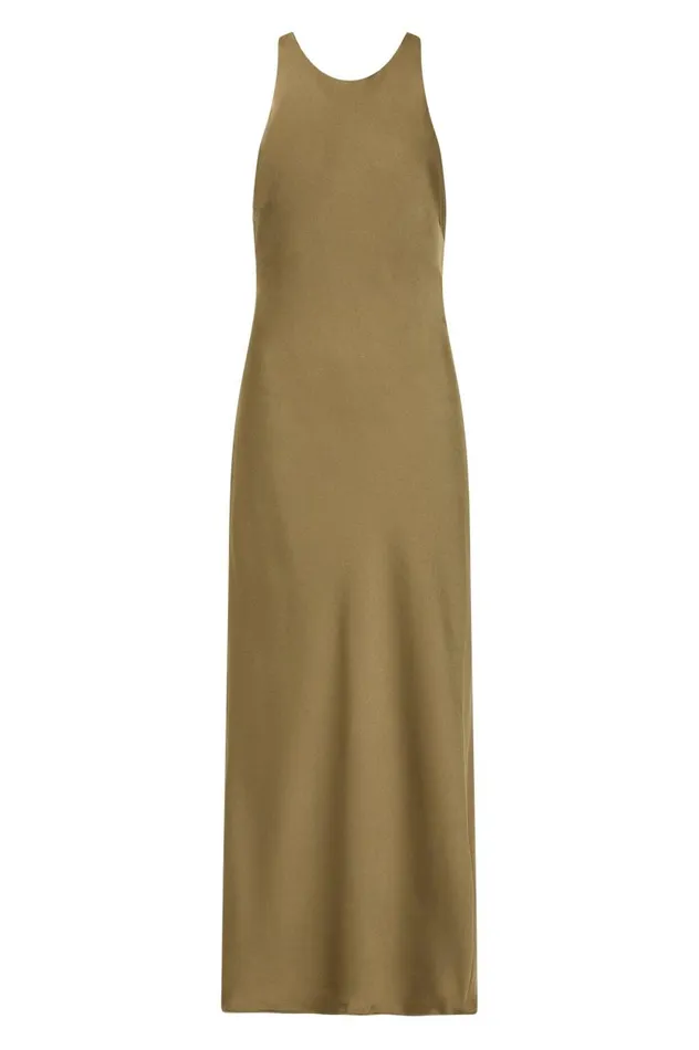 Aje Dresses Tanya Chained Midi Dress Khaki 8211 Women Aje Dresses Tanya Chained Midi Dress Khaki 8211 Women