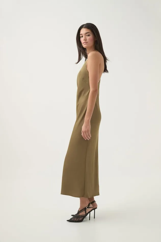 Aje Dresses Tanya Chained Midi Dress Khaki 8211 Women Aje Dresses Tanya Chained Midi Dress Khaki 8211 Women