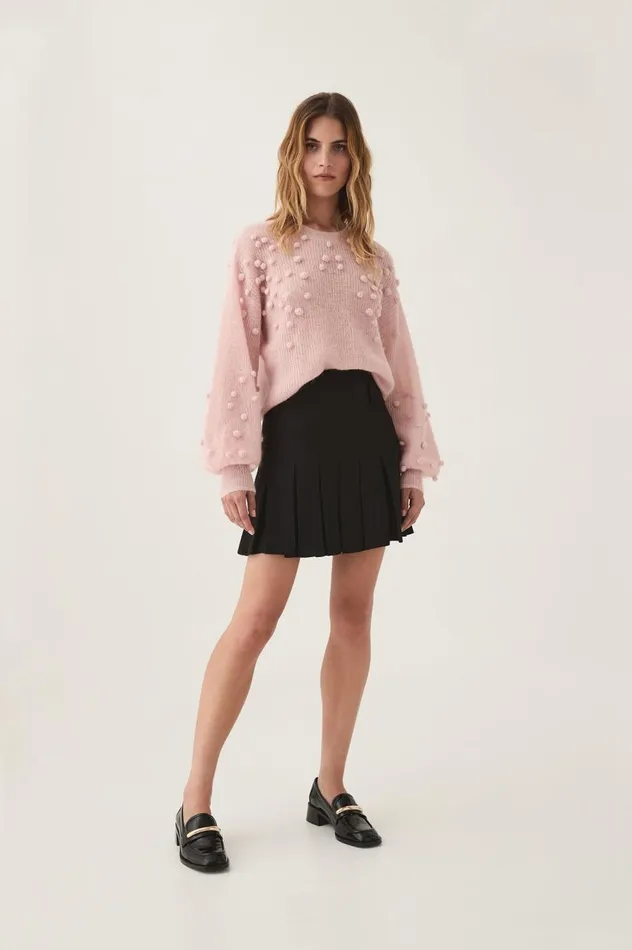 Aje Knitwear and Jumpers Gabriella Bobble Knit Blush Pink 8211 Women Aje Knitwear and Jumpers Gabriella Bobble Knit Blush Pink 8211 Women
