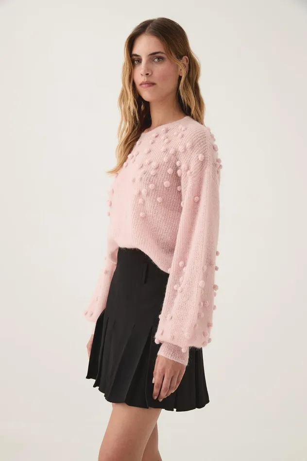 Aje Knitwear and Jumpers Gabriella Bobble Knit Blush Pink 8211 Women Aje Knitwear and Jumpers Gabriella Bobble Knit Blush Pink 8211 Women