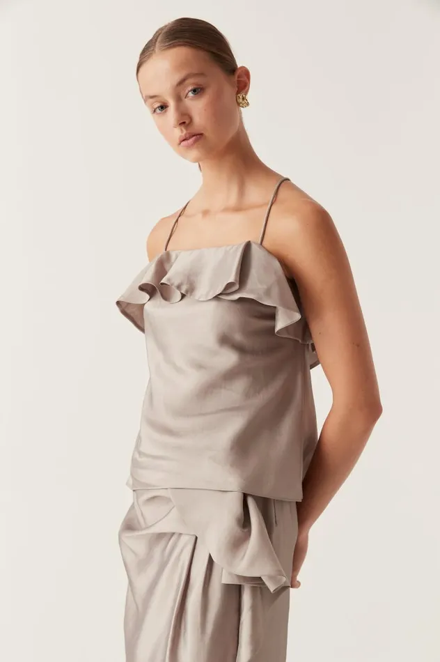 Aje Matching Sets Immersion Bias Camisole Metallic Oyster Grey 8211 Women