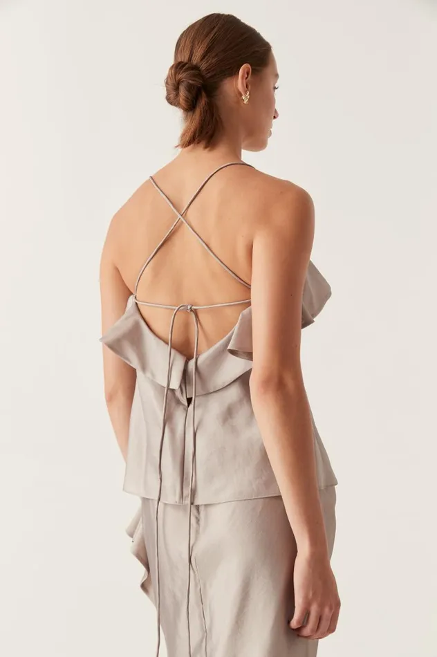 Aje Matching Sets Immersion Bias Camisole Metallic Oyster Grey 8211 Women