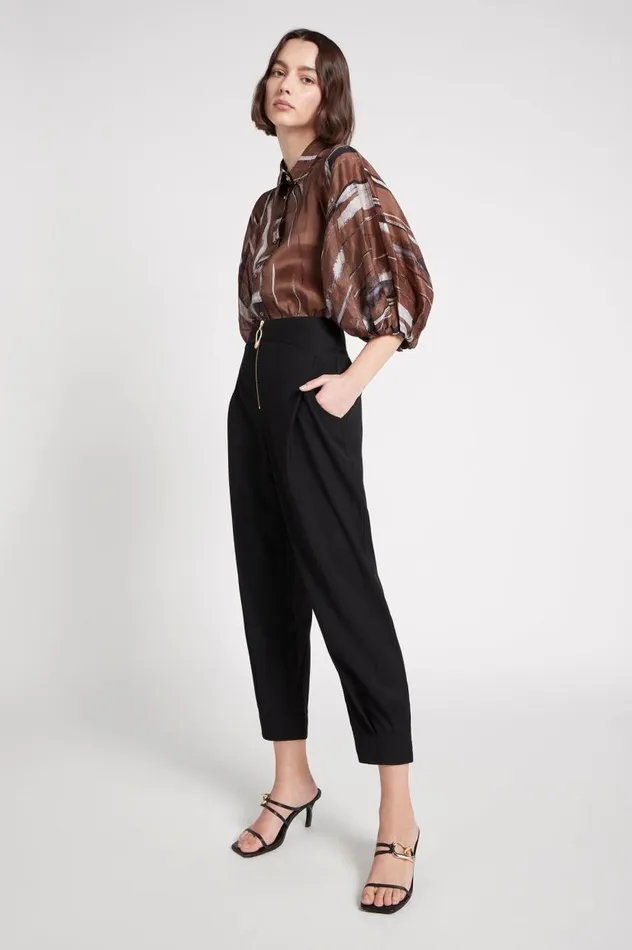 Aje Pants Fernande Front Zip Pant Black 8211 Women Aje Pants Fernande Front Zip Pant Black 8211 Women