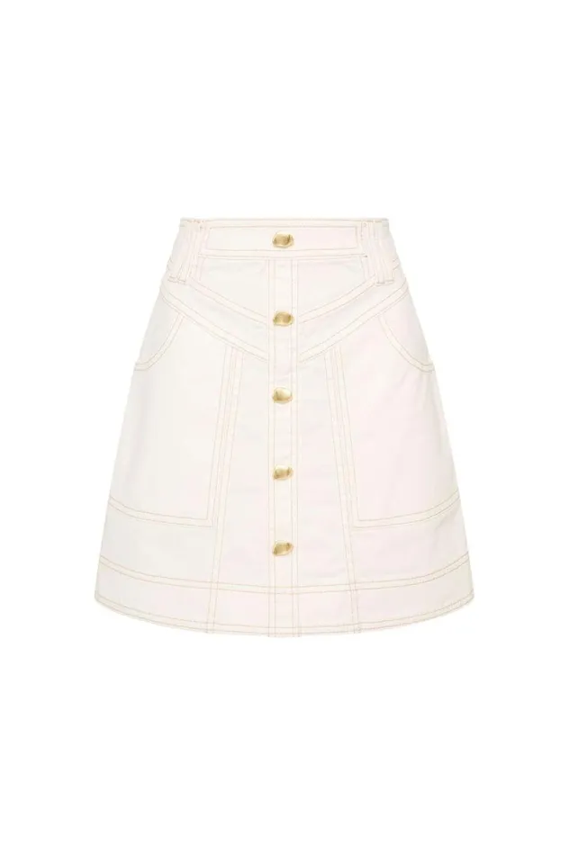 Aje Skirts Belmond Denim Mini Skirt White 8211 Women Aje Skirts Belmond Denim Mini Skirt White 8211 Women