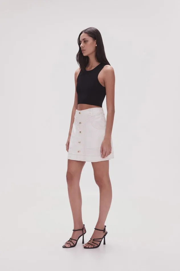 Aje Skirts Belmond Denim Mini Skirt White 8211 Women Aje Skirts Belmond Denim Mini Skirt White 8211 Women
