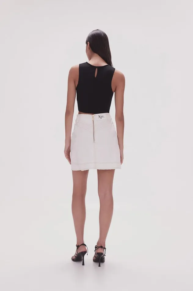Aje Skirts Belmond Denim Mini Skirt White 8211 Women Aje Skirts Belmond Denim Mini Skirt White 8211 Women