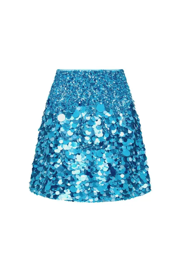 Aje Skirts Cherie Sequin Mini Skirt Azure Blue 8211 Women Aje Skirts Cherie Sequin Mini Skirt Azure Blue 8211 Women