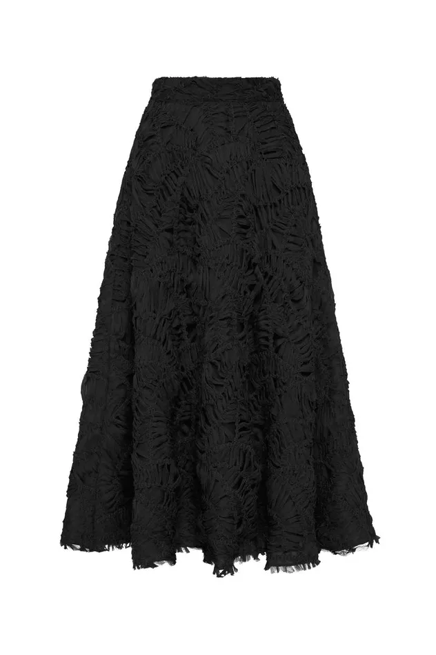 Aje Skirts Florential Textured Midi Skirt Black 8211 Women Aje Skirts Florential Textured Midi Skirt Black 8211 Women