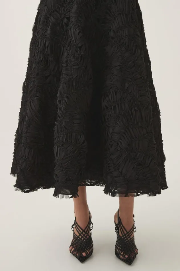 Aje Skirts Florential Textured Midi Skirt Black 8211 Women Aje Skirts Florential Textured Midi Skirt Black 8211 Women