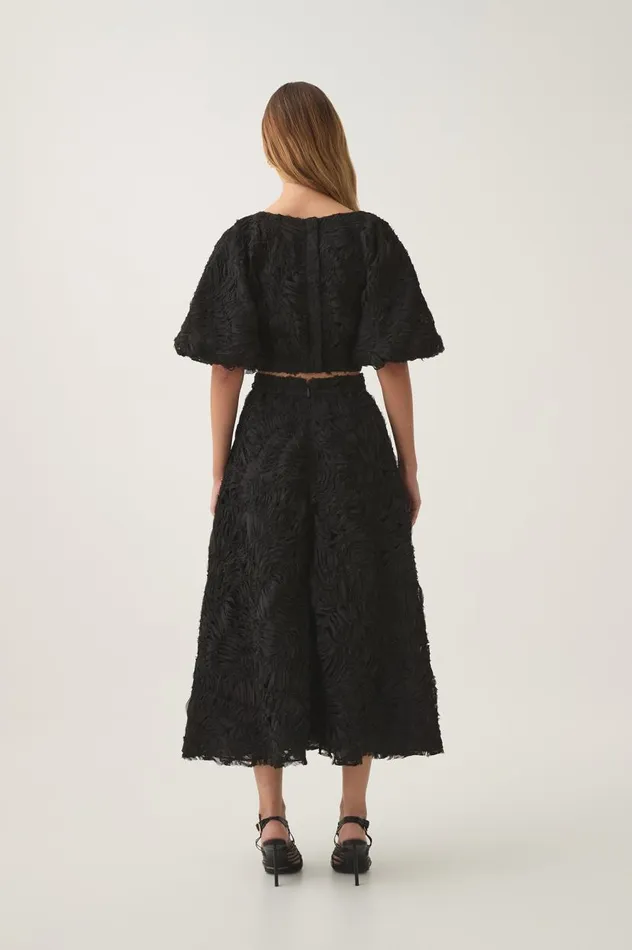 Aje Skirts Florential Textured Midi Skirt Black 8211 Women Aje Skirts Florential Textured Midi Skirt Black 8211 Women