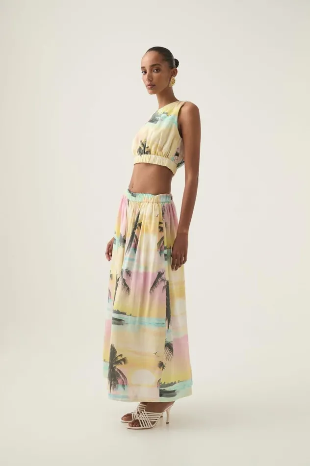 Aje Skirts Nicolette Maxi Skirt Sunset Sky 8211 Women Aje Skirts Nicolette Maxi Skirt Sunset Sky 8211 Women