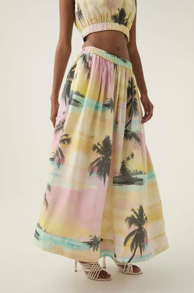 Aje Skirts Nicolette Maxi Skirt Sunset Sky 8211 Women Aje Skirts Nicolette Maxi Skirt Sunset Sky 8211 Women