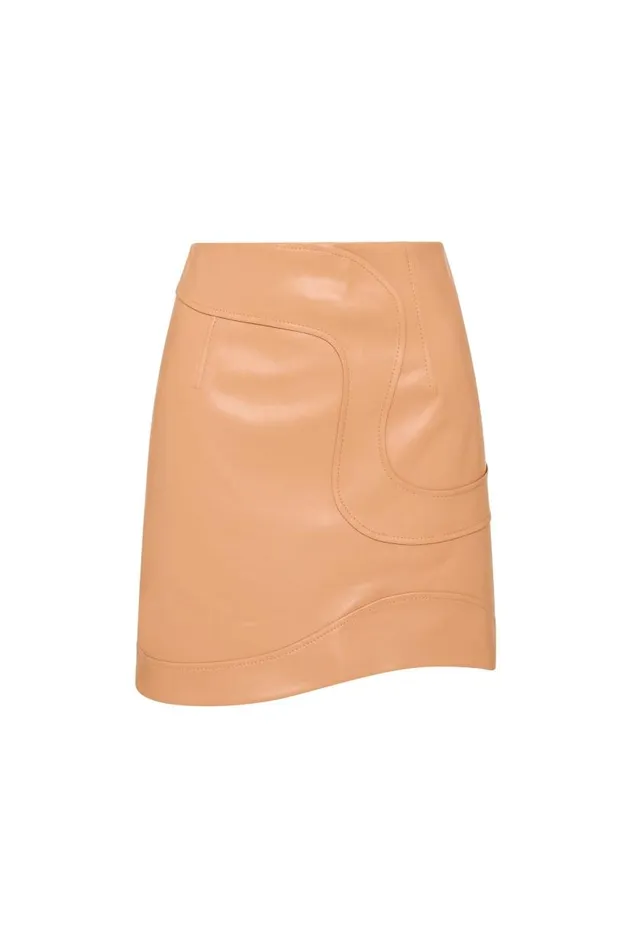 Aje Skirts Priscilla Scalloped Mini Skirt Sand Beige 8211 Women