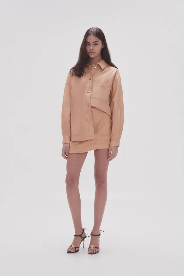 Aje Skirts Priscilla Scalloped Mini Skirt Sand Beige 8211 Women