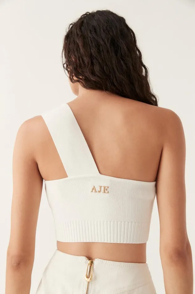 Aje Tops Anani Asymmetric Bustier Top Ivory 8211 Women Aje Tops Anani Asymmetric Bustier Top Ivory 8211 Women