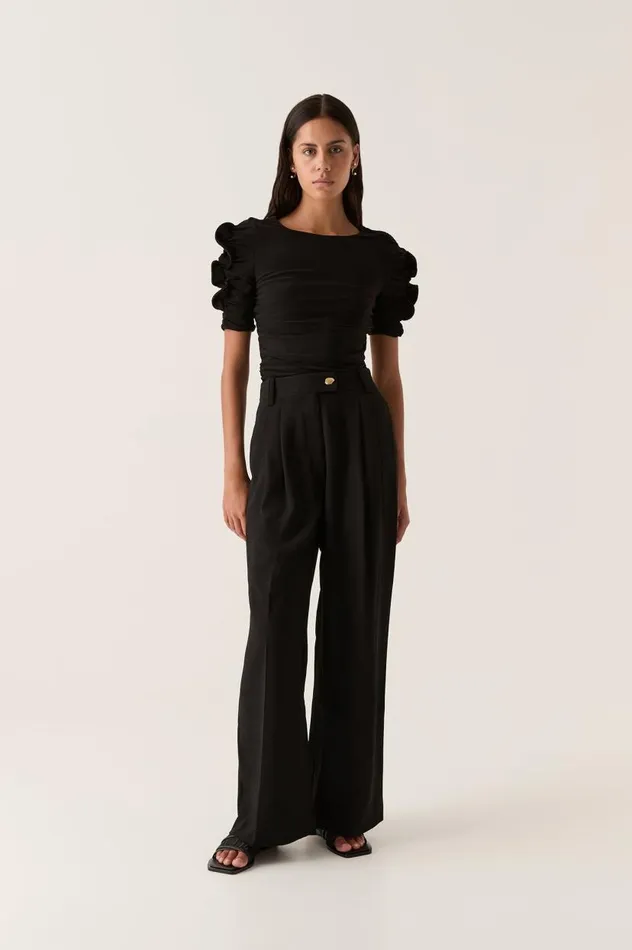 Aje Tops Elixir Gathered Jersey Top Black 8211 Women Aje Tops Elixir Gathered Jersey Top Black 8211 Women