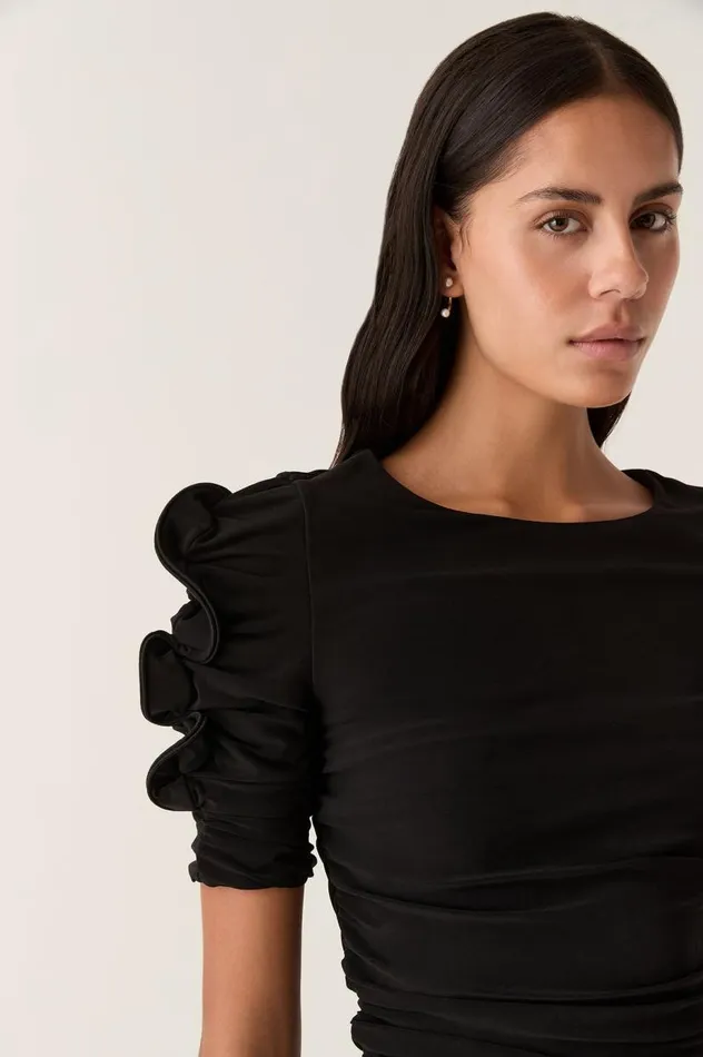 Aje Tops Elixir Gathered Jersey Top Black 8211 Women Aje Tops Elixir Gathered Jersey Top Black 8211 Women