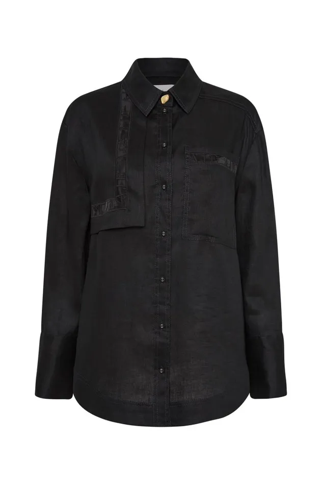Aje Tops Reframe Oversized Logo Shirt Black 8211 Women