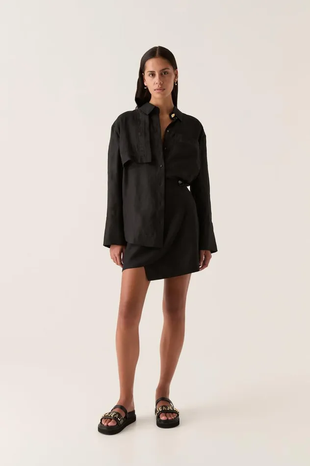 Aje Tops Reframe Oversized Logo Shirt Black 8211 Women
