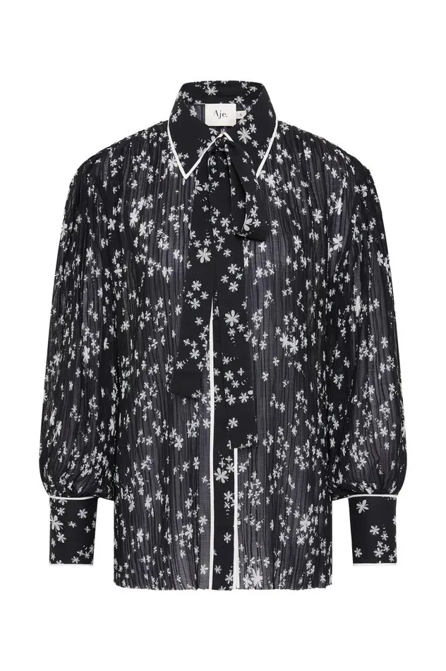 Aje Tops Sabine Shirt Nightfall Daisies 8211 Women Aje Tops Sabine Shirt Nightfall Daisies 8211 Women