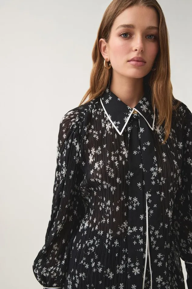 Aje Tops Sabine Shirt Nightfall Daisies 8211 Women Aje Tops Sabine Shirt Nightfall Daisies 8211 Women