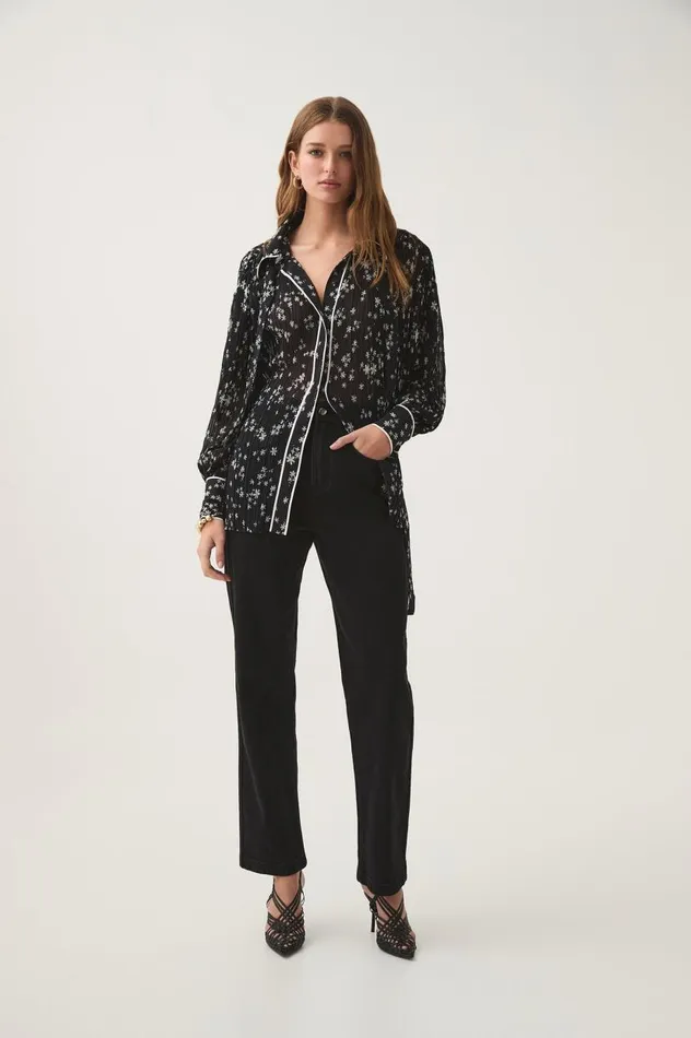 Aje Tops Sabine Shirt Nightfall Daisies 8211 Women Aje Tops Sabine Shirt Nightfall Daisies 8211 Women