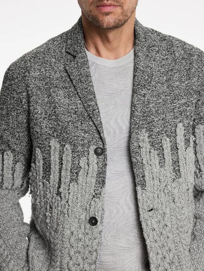 ALESSIO BLAZER Dk Steel Htr Men John Varvatos Coats And Jackets