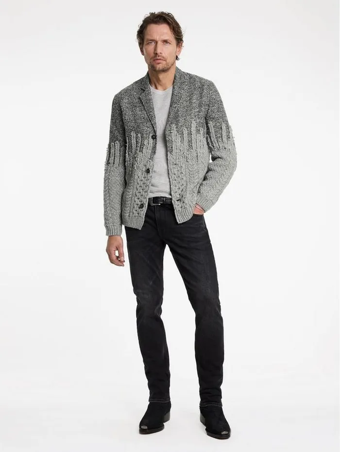 ALESSIO BLAZER Dk Steel Htr Men John Varvatos Coats And Jackets