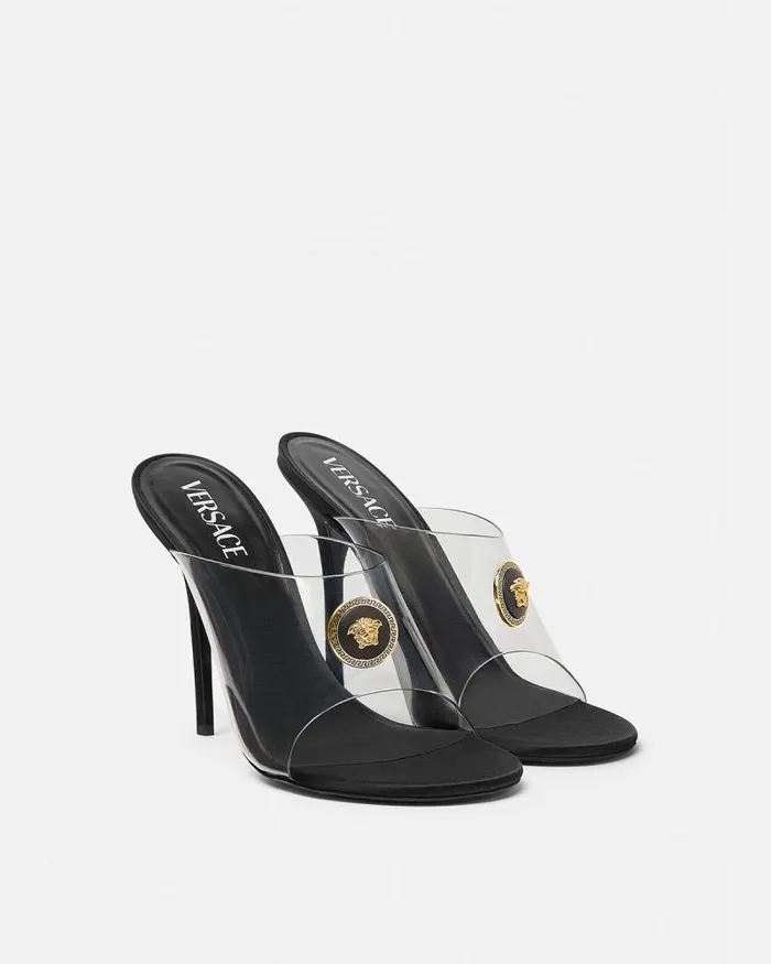 Alia Transparent Mules 110 Mm Black Women Versace Alia