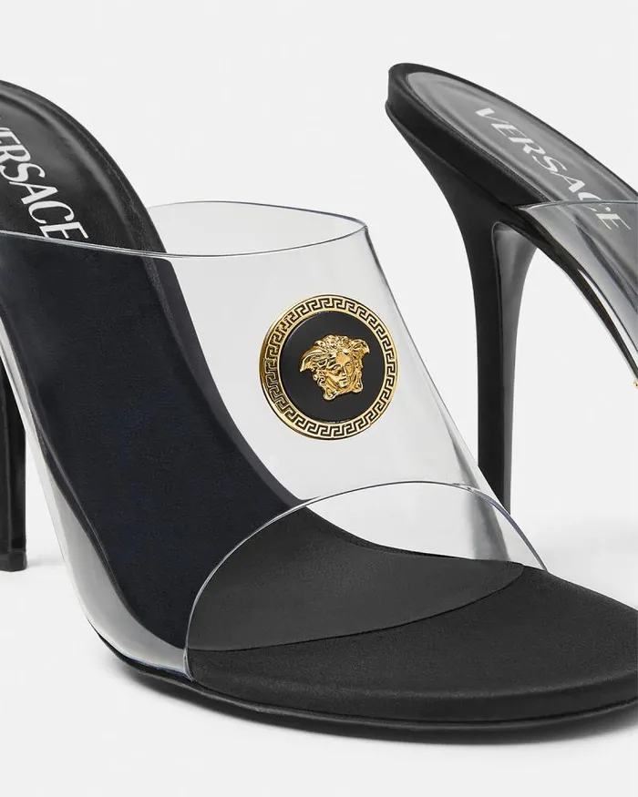 Alia Transparent Mules 110 Mm Black Women Versace Alia